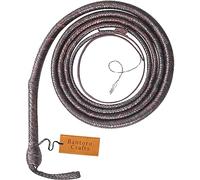 Brun Fouet en Cuir de Kangourou Fouet 16 Tresses Brins Cuir tressé Ventre en Cuir et traversin en Cuir à l'intérieur Fouet craquant Fort pour Les Sports équestres (6 Pieds (2,4 mètres))