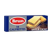 BRUN - Gaufrettes Gourmandes Fourrées au Cacao, Texture Croquante et Fondante, Paquet 146g - Lot De 4