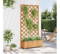 Brun Jardinière avec treillis marron bois massif de sapin - Résistant aux intempéries - Durable 7.7 kg &Neuf54631