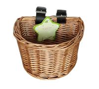 Brun - Panier De Vélo En Osier Et Rotin Tissé À La Main Pour Enfant, Sacoche De Rangement Pour Le Guidon De Bicyclette