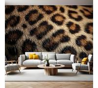 Brun Papier Peint Panoramique Texture de fourrure animale Papier Peint Intissé Tapisserie Poster Mural Salon Chambre Adulte Chambre d'enfants Restaurant Décor 250x175 cm