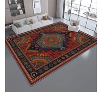 Brun-Rouge Tapis Moderne pour Chambre à Coucher Salon, Style Traditionnel Persan Géométrique Floral Style Et Doux Au Toucher - Facile à Nettoyer 160 x 230 cm Salle à Manger Cuisine