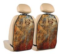 Brun Rouille métal coloré rouillé,Lot de 2 Tapis de Protection pour siège arrière de Voiture, Organisateur de siège arrière Durable