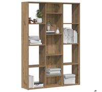 Brun Séparateur de pièce - MANGO - Bibliothèque Salon - chêne artisanal 100x24x140 cm CC34