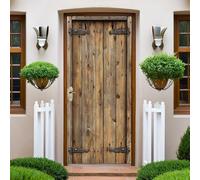 Brun Sticker Porte Porte en bois ancien 83x204 cm Autocollant Mural 3D Trompe-l’Œil Auto-adhésif Papier Peint Porte Chambre Salle de Bain Décoration