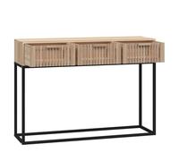 Brun Table console - CLARENCE - Meuble couloir - 105x30x75 cm - bois d'ingénierie et fer CC513