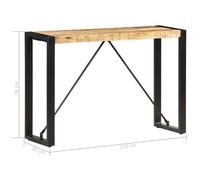 Brun Table console - CLARENCE - Meuble couloir - 110x35x76 cm - Bois de manguier massif CC343