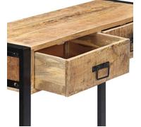 Brun Table console - CLARENCE - Meuble couloir - 90x30x75 cm - Bois de manguier massif CC317