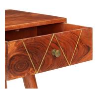 Brun Table console - CLARENCE - Meuble couloir - 90x35x76 cm - Bois d'acacia massif CC348