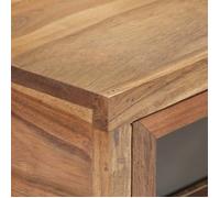 Brun Table console - CLARENCE - Meuble couloir - 90x35x76 cm - Bois d'acacia massif CC408
