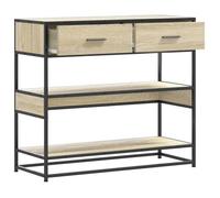 Brun Table console - CLARENCE - Meuble couloir - chêne sonoma 90x35x80 cm - bois d'ingénierie CC1029