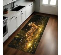 Brun Tapis de Cuisine 60 x 180 cm Animaux Cerf Sika Antidérapant Lavable Absorbant Devant Évier Tapis Long pour Couloir, Entrée, Salle de Bain