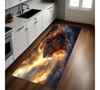 Brun Tapis de Cuisine Animaux du Ciel étoilé Lion Antidérapant Lavable Devant Évier Long 40 x 120 cm pour Couloir Buanderie Salle à Manger Chambre Cuisine