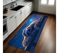 Brun Tapis de Cuisine Paresseux du Ciel étoilé Antidérapant 50 x 80 cm Devant Évier Anti-Salissures Lavable Cuisine Buanderie Entrée Couloir
