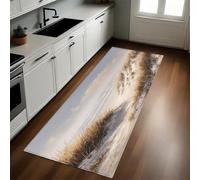Brun Tapis de Cuisine Plage Dunes de Sable Herbe Antidérapant Lavable Devant Évier Long 40 x 120 cm pour Couloir Buanderie Salle à Manger Chambre Cuisine