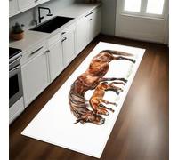 Brun Tapis de Cuisine Poulain Antidérapant 50 x 80 cm Devant Évier Anti-Salissures Lavable Cuisine Buanderie Entrée Couloir