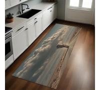 Brun Tapis de Cuisine Route des Animaux Éléphant Antidérapant Lavable Devant Évier Long 40 x 120 cm pour Couloir Buanderie Salle à Manger Chambre Cuisine