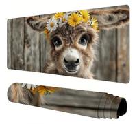 brun Tapis de Souris XXL 700x300x3mm âne Sous Main Bureau Accessoire à Base en Caoutchouc Antidérapante et Bords Cousus tapis de souris gamer pour Deco Bureau Desk,Cadeaux pour Hommes et Femmes J1-454