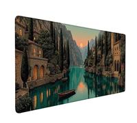 Brun Tapis de Souris XXL 800 x 400mm, Tapis Souris Venise sous Main Bureau avec 3MM Bords Cousus, Imperméable Mouse Pad Base en Caoutchouc Antidérapant Surface pour Gamer, PC, Cadeau -bby250991
