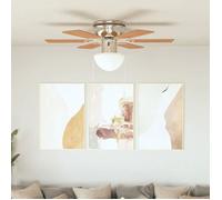 Brun Ventilateur de plafond orné avec lumière 82 cm Marron clair - Ventilateurs de plafond H18047