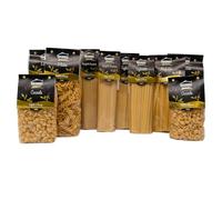 Brundu - Pâtes sèches artisanales italiennes 10×500 g (5 kg), coffret gamme Luxury formats assortis longs et courts, semoule de blé dur, séchage lent, filière en bronze, idée cadeau