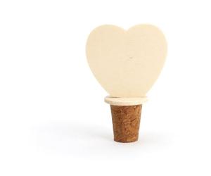 Bruneau Bouchon Cœur en Bois à Décorer, 5cm x 3cm x 8 cm