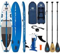 BRUNELLI 10.8 Premium SUP Surf-Board Stand Up Paddle ISUP Carbon-Paddel 325cm - Groesse : Board+Carbon Bambus+Leash