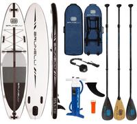 BRUNELLI 10.8 Premium SUP Surf-Board Stand Up Paddle ISUP Carbon-Paddel 325cm - Groesse : Board+Carbon Bambus+Leash