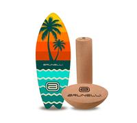 BRUNELLI Balance Board Set Surfeur 87cm Bois Planche Équilibre Fitness Core