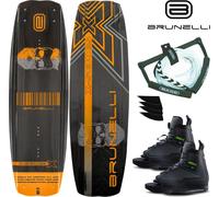 BRUNELLI CARBON Wakeboard Package 138 cm Wake Binding Fixation de wakeboard - Taille : L-XL (43-47)