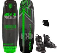 BRUNELLI CARBONE Wakeboard SET 138 cm Wake Binding Fixation de wakeboard - Taille : L-XL (43-47)