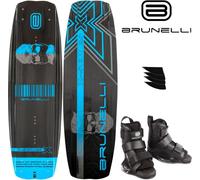 BRUNELLI CARBONE Wakeboard SET 145 cm Wake Binding Fixation de wakeboard - Taille : L-XL (43-47)