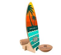 Brunelli Planche d'équilibre de marque - Kit complet avec rouleau en liège, demi-sphère et support - 14 modèles au choix - Planche en bois antidérapante - Pour entraînement de fitness et de plaisir