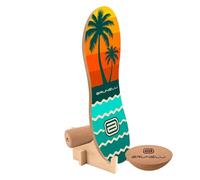 Brunelli Planche d'équilibre de marque - Kit complet avec rouleau en liège, demi-sphère et support - 14 modèles au choix - Planche en bois antidérapante - Pour entraînement de fitness et de plaisir