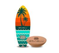 Brunelli Planche d'équilibre en bois - Planche d'équilibre avec hémisphère - Entraînement de base - Fitness - Entraînement de stabilité - Pour débutants et confirmés (surfeur 87 cm + hémisphère)