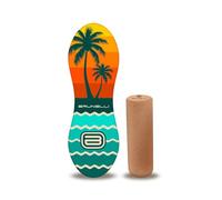Brunelli Planche d'équilibre en bois - Planche d'équilibre avec rouleau en liège - Entraînement de base - Fitness - Entraînement de stabilité - Pour débutants et confirmés (cacahuète 86 cm + rouleau