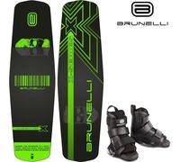 BRUNELLI Wood Flex Pro Cable Park Wakeboard SET 141cm Fixation L/XL Grind-Base