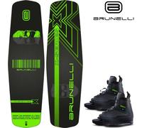 BRUNELLI Wood Flex Pro Cablepark Wakeboard SET 141cm Jobe Maze Fixation Grindbase