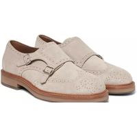 Brunello Cucinelli Double Moine Daim Motif Chaussures Brogues Monk-Strap 42