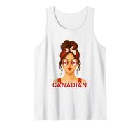 Brunette Canadian Girl Canada Flag Canadian Girlfriend Wife Débardeur