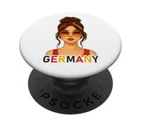 Brunette German Girl Germany Flag German Girlfriend Wife PopSockets PopGrip Adhésif