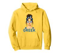 Brunette Greek Girl Greece Flag Greek Girlfriend Wife Sweat à Capuche