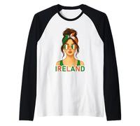 Brunette Irish Girl Ireland Flag Irish Girlfriend Wife Manche Raglan