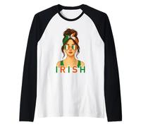 Brunette Irish Girl Ireland Flag Irish Girlfriend Wife Manche Raglan