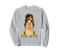 Brunette Irish Girl Ireland Flag Irish Girlfriend Wife Sweatshirt
