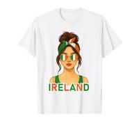 Brunette Irish Girl Ireland Flag Irish Girlfriend Wife T-Shirt