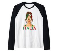 Brunette Italian Girl Italy Flag Italian Girlfriend Wife Manche Raglan