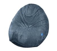 Bruni Classico Cord M Bleu foncé - Pouf Poire en Velours Côtelé avec Remplissage, Bean Bag Intérieur Souple pour Salon et Chambre, Housse Lavable en Machine, Adultes et Enfants