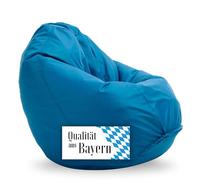 Bruni Pouf Classico L bleu - XL avec sac intérieur pour la lecture, housse amovible, perles EPS de qualité alimentaire, remplissage de pouf, grand pouf fabriqué en Allemagne