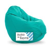 Bruni Pouf Classico M - Turquoise - Pouf avec sac intérieur, pour jouer et lire - Housse amovible - Perles en polystyrène de qualité alimentaire - Fabriqué en Allemagne